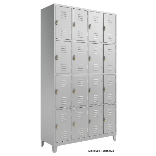 Roupeiro De Aço 16 Portas 1250x1970x450mm (LxAxP) - Portal de Adesões