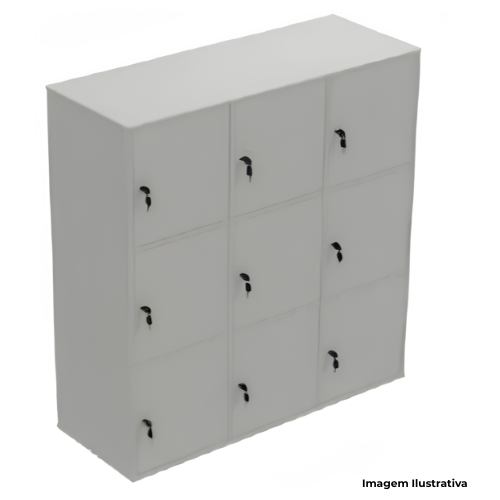 Armário Locker Médio Com 9 Portas Para Escritório LKM129P 120x45x126cm - Portal de Adesões