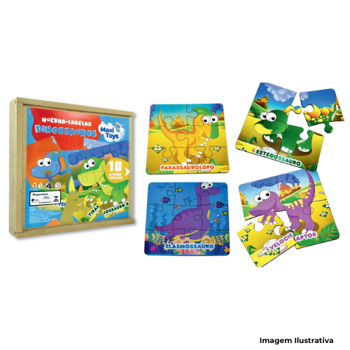 Brinquedo Jogo Quebra-Cabeças Dinossauros - 10 Modelos - Portal de Adesões