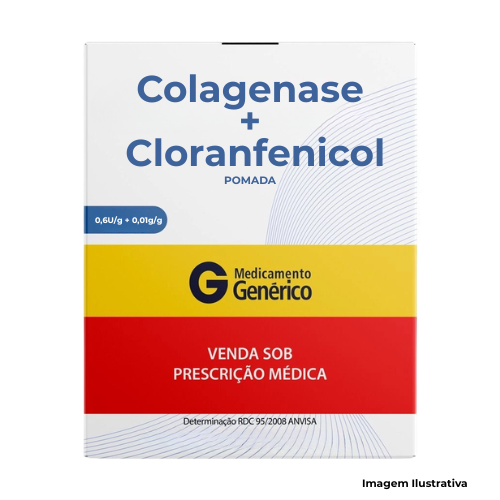 Imagem do produto Colagenase 0,6U/g + Cloranfenicol 0,01g/g Pomada Bisnaga 30g da marca Cristalia