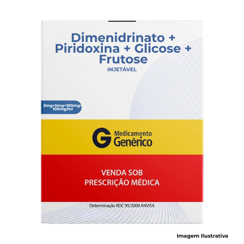 Dimenidrinato 3mg/ml + Piridoxina 5mg/ml + Glicose 100mg/ml + Frutose 100mg/ml Solução Injetável Ampola 10ml - Portal de Adesões