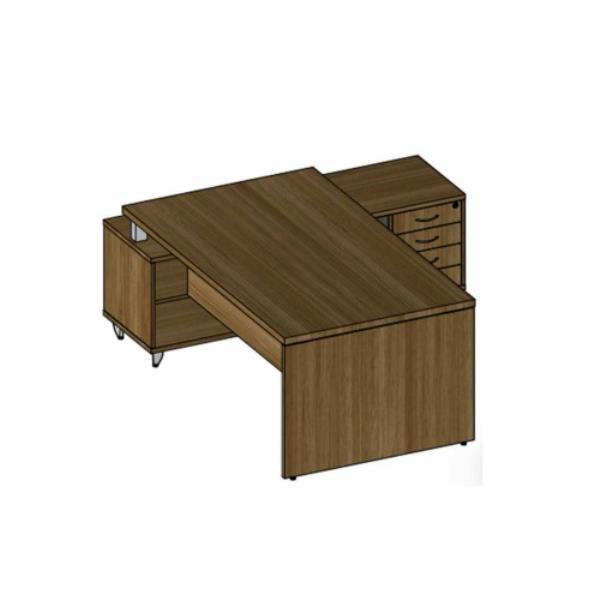 Mesa Escritório Workpro Diretoria Com Armário Auxiliar Acoplado 1.7m