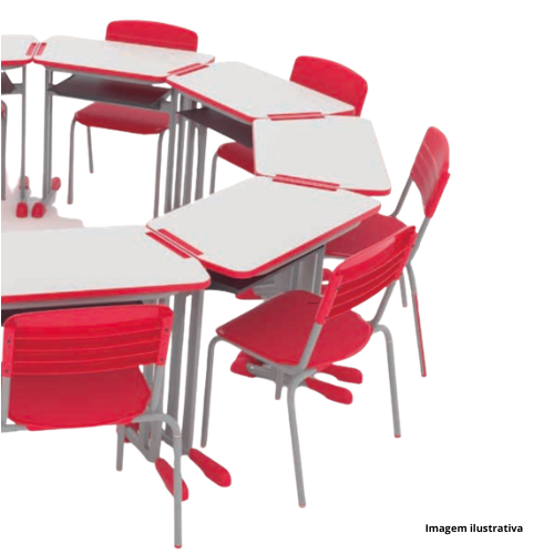 Conjunto Escolar Coletivo Belacci Mileto M04 Hexagonal 10 Lugares