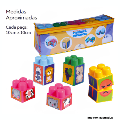 Brinquedo Blocos de Encaixe Primeira Infância 10 Peças - Portal de Adesões