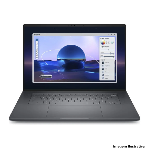 Notebook Dell Pro 16 PC16250: Processador 5| 8GB RAM| 256GB SSD| Webcam| Tela 16"| Garantia 1 Ano On-Site