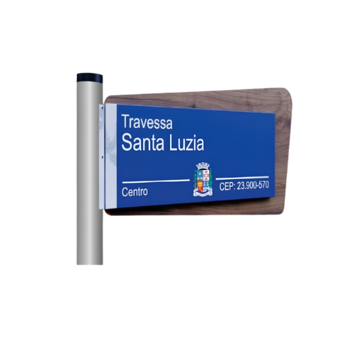 Placa De Identificação De Vias Públicas Com Mastro Em Inox 625x345mm - Portal de Adesões