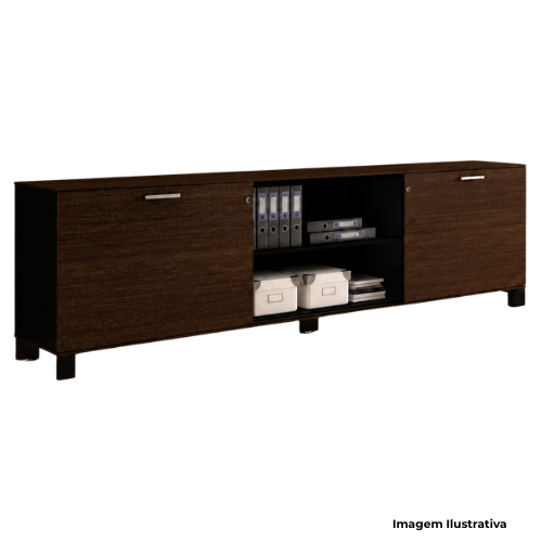 Armário Credenza Diretor Portas de Correr 240x51x74cm Sedute SDT077CO - Portal de Adesões