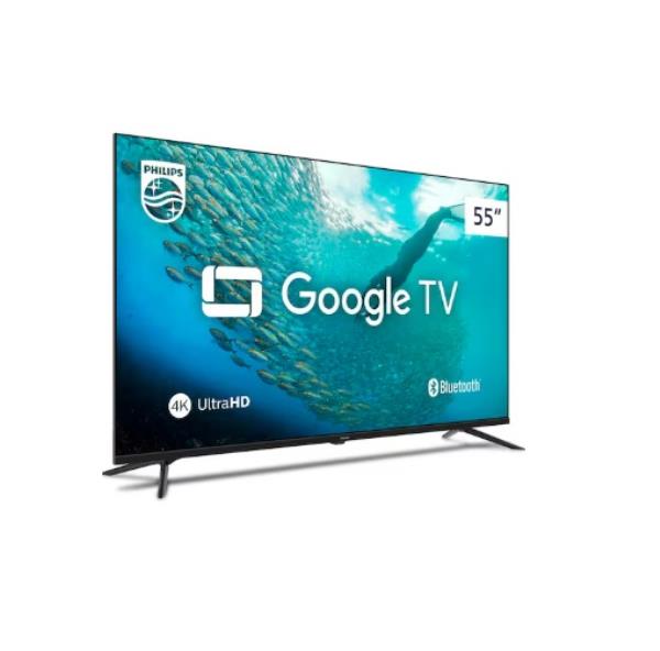 Televisor Smart Philips 55PUG7408/78: Smart TV 55"| Led UHD 4K| Comando De Voz| Google TV| Wi-fi| Bluetooth| HDMI| USB| LAN Ethernet